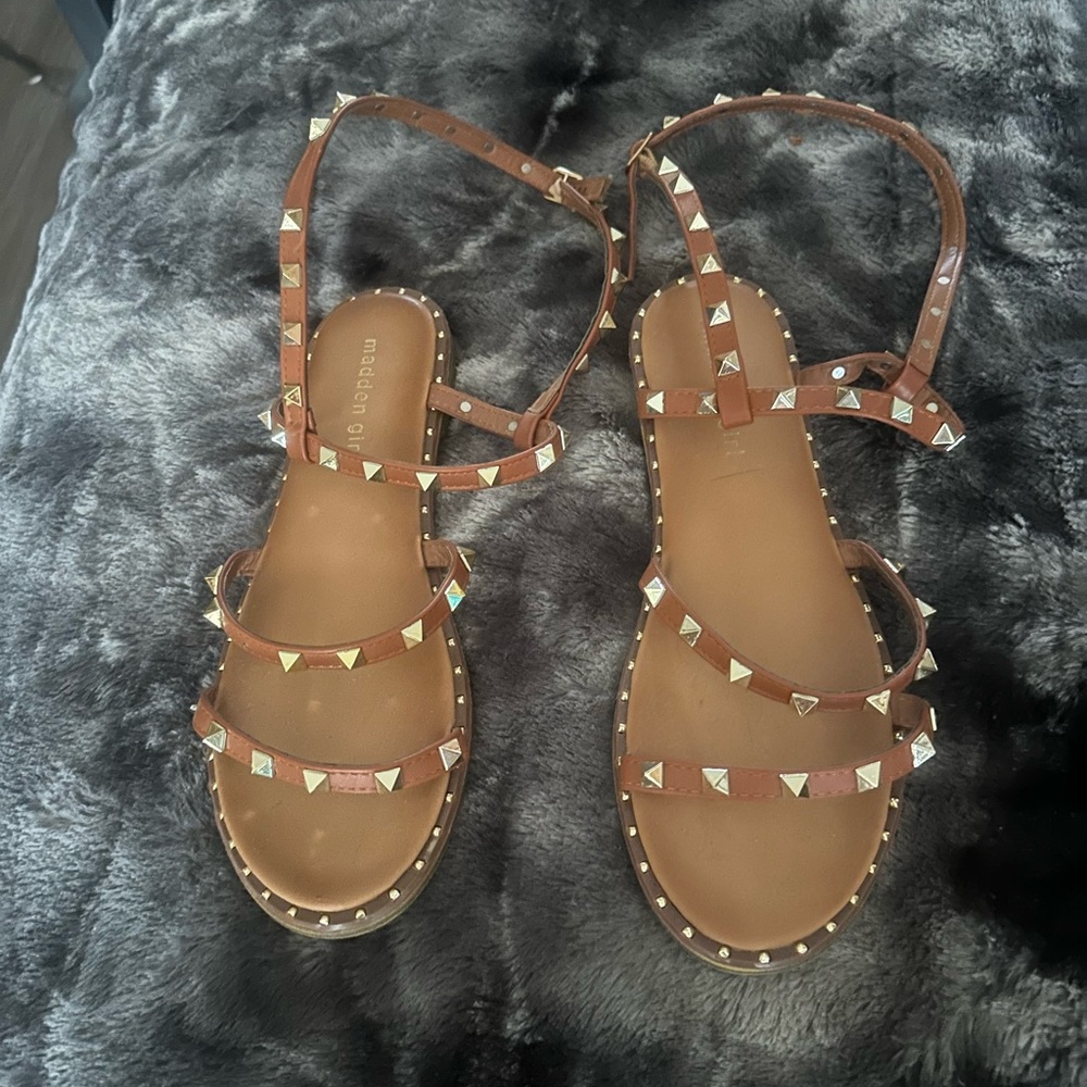 Madden Girl Tan Studded Sandals